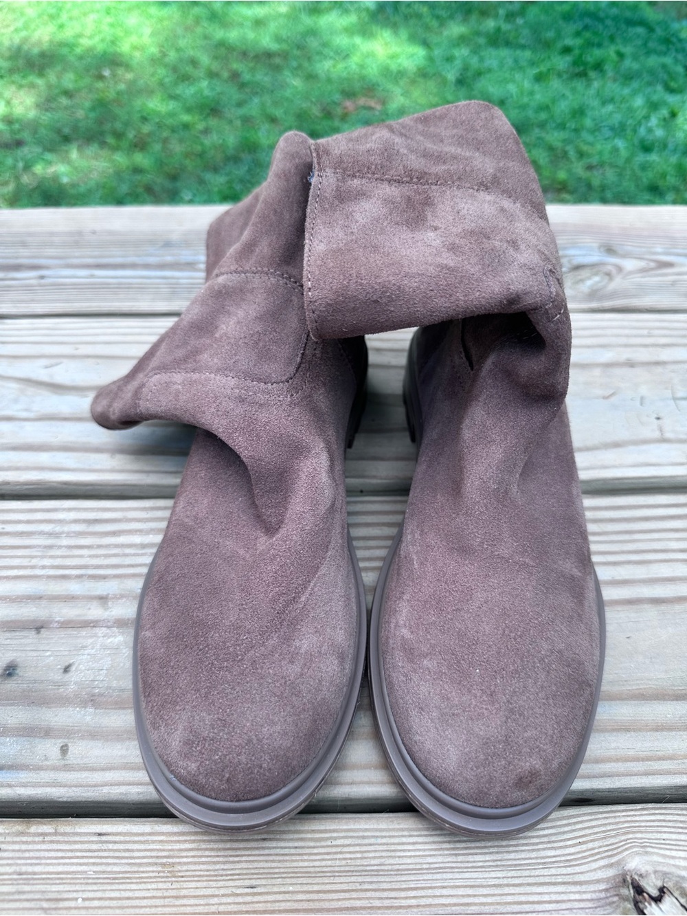 Steve Madden Suede Fold-Over Ankle Boots in Brown